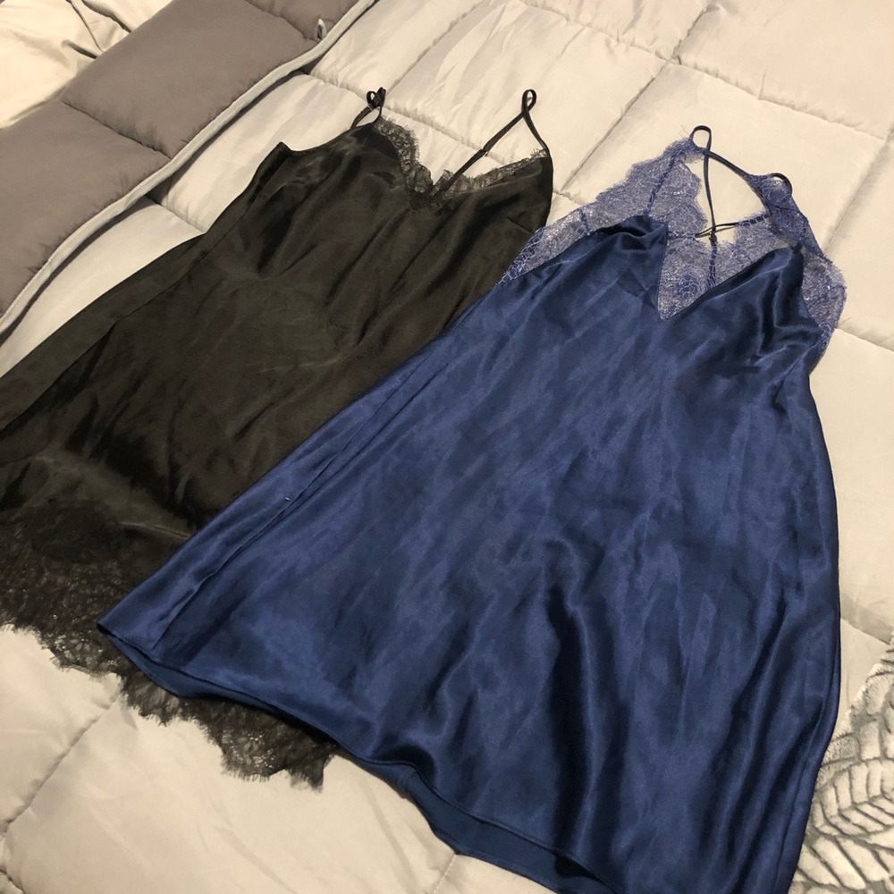 Two Victoria secret satin slips